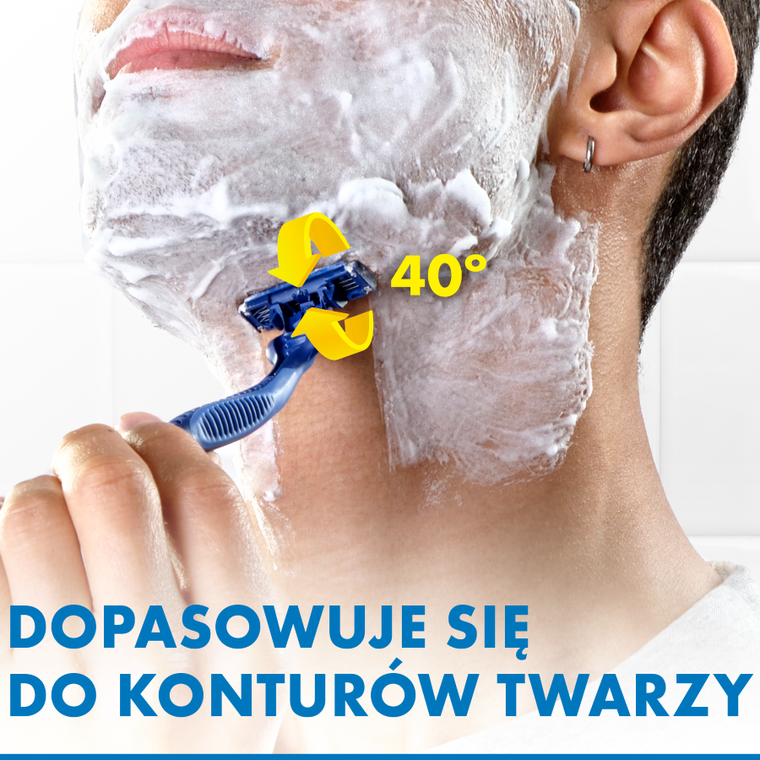 Gillette, Blue3 Football, jednorazowa maszynka do golenia dla mężczyzn, 6+2 szt.