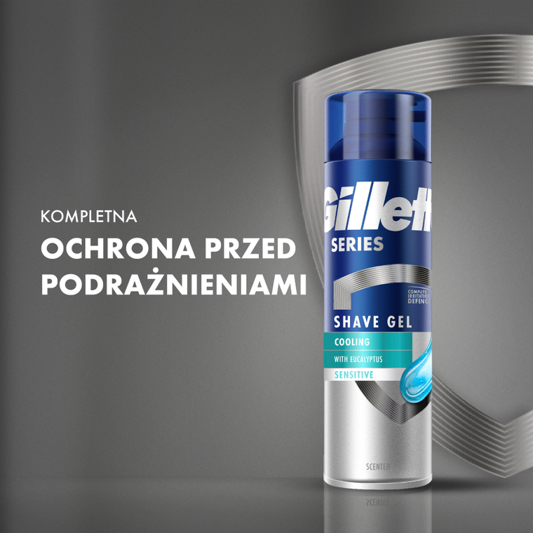 Gillette, Series Sensitive Cool, żel do golenia dla mężczyzn, 200 ml
