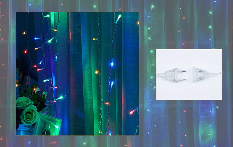 Gline, kurtyna LED 3-3, multikolor