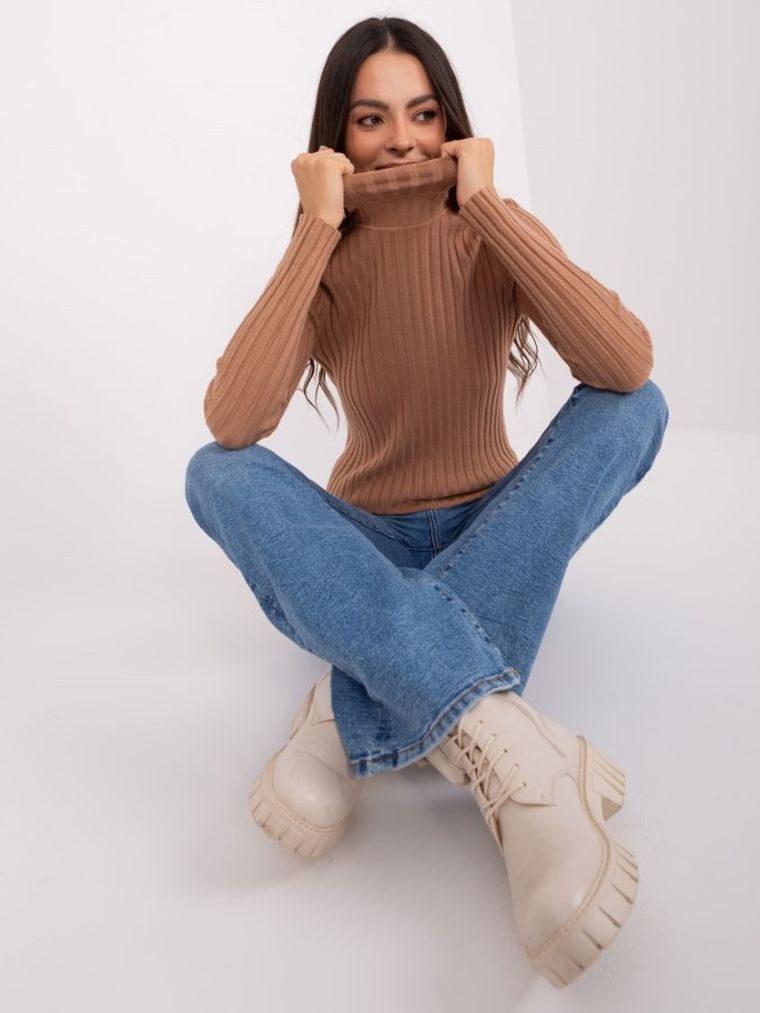 Golf damski, beżowy, P-M