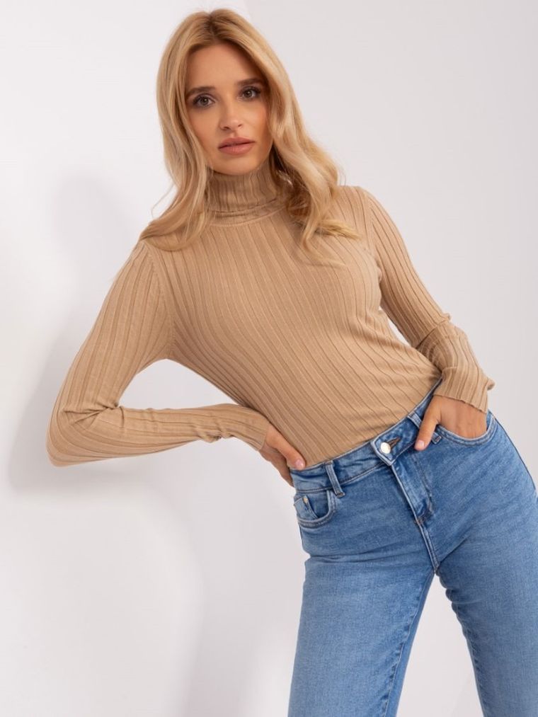 Golf damski, brązowy, P-M