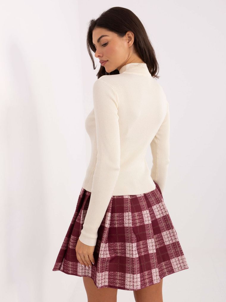 Golf damski, ecru, Sublevel