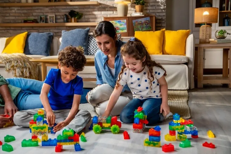 Goliath, Jelly Blox, Stash & Stack, elastyczne klocki z pudełkiem do przechowywania, 30 elementów