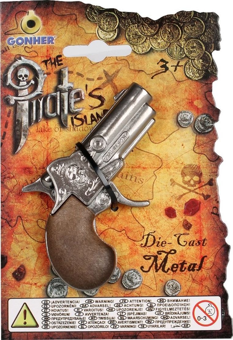 Gonher, mały pistolet pirata, metalowy
