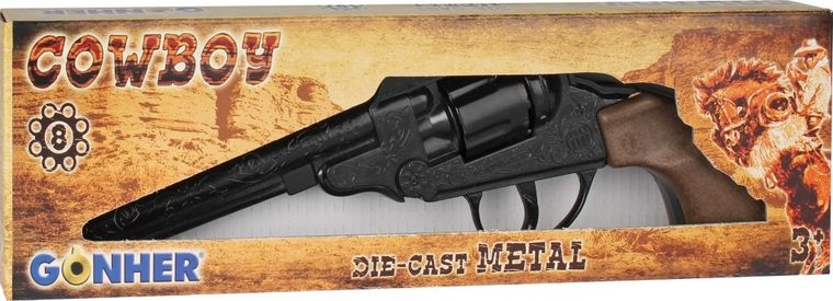 Gonher, rewolwer kowbojski, metalowy, 8 naboi