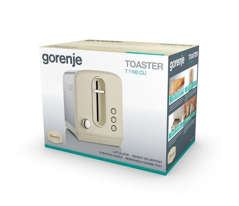 Gorenje, toster, kremowy, T1100CLI