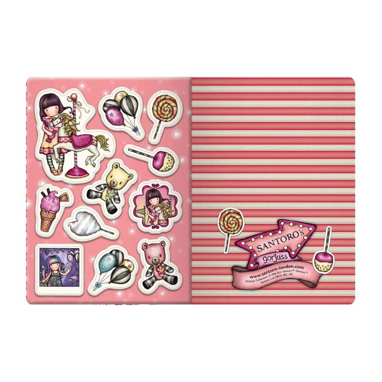 Gorjuss, Fairground, Carousel, mały notes z naklejkami
