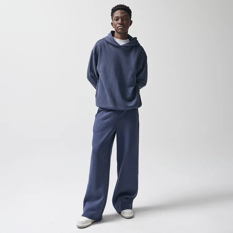 Granatowa bluza basic z kapturem oversize NOWEAR