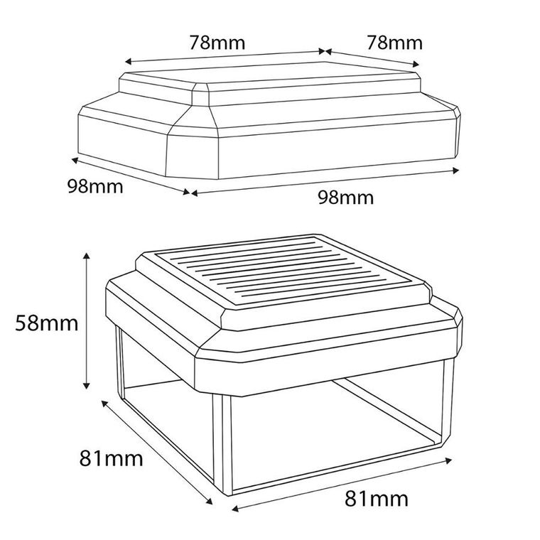 GreenBlue, lampa solarna LED na słupek, daszek kopertowy, 80-80 mm, 3200K GB127 WW
