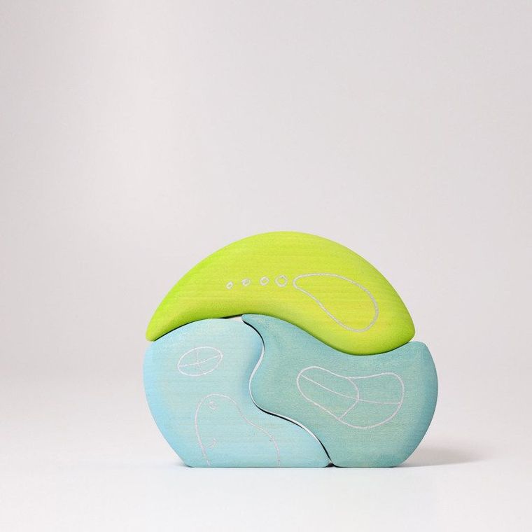 Grimm's, domek krasnoludków, klocki drewniane, niebieski