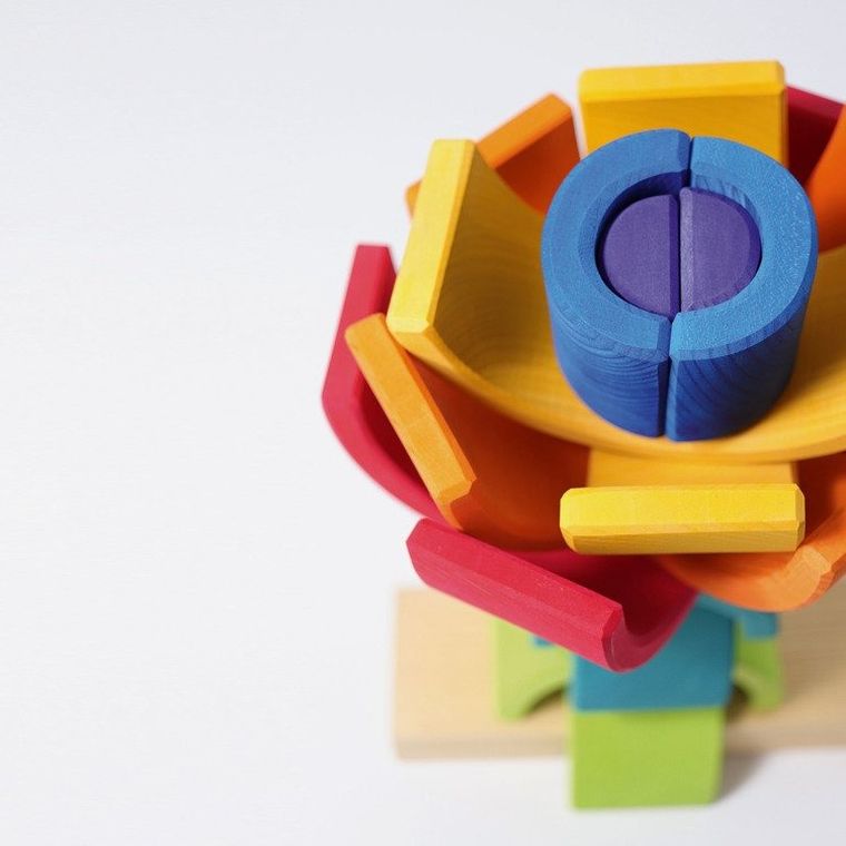 Grimm's, Wieża z 2 tęczy, drewniana układanka, kolorowa, 1+