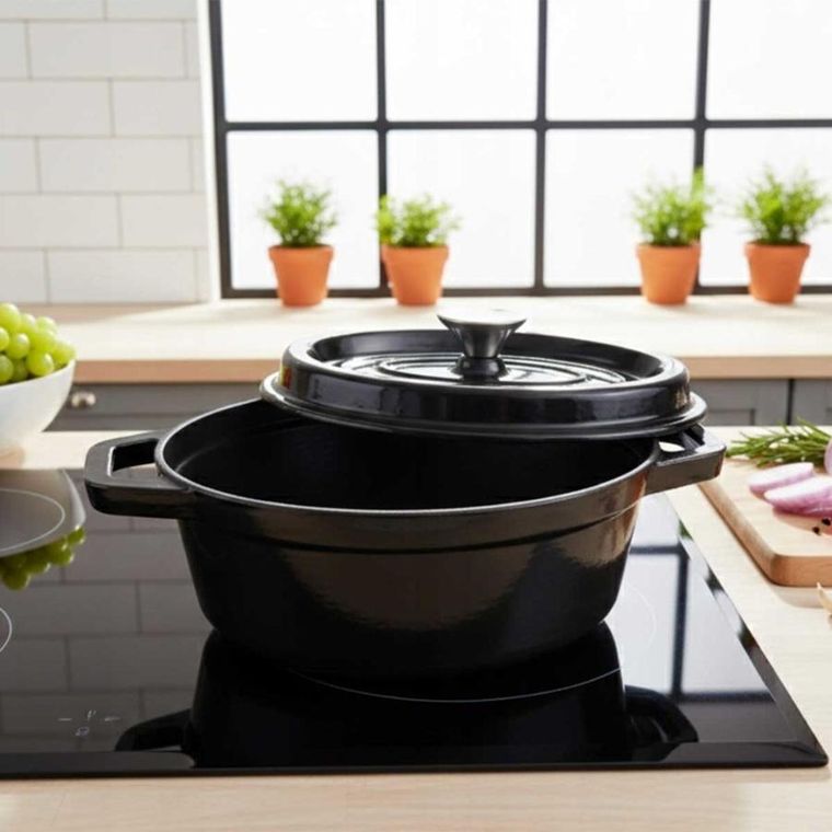 Hage, emaliowana brytfanna żeliwna, forma do chleba, czarna, 2,85l