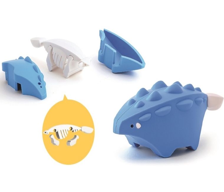 HalfToys, magnetyczna figurka do składania z książeczką, Dinozaur Ankylozaur, 5 elementów