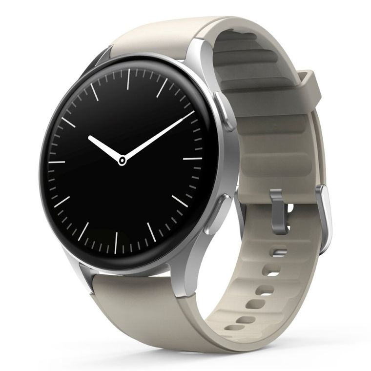 Hama, Smartwatch 8900, GPS, Amoled 1.3, szara koperta, srebrna ramka, pasek silikonowy