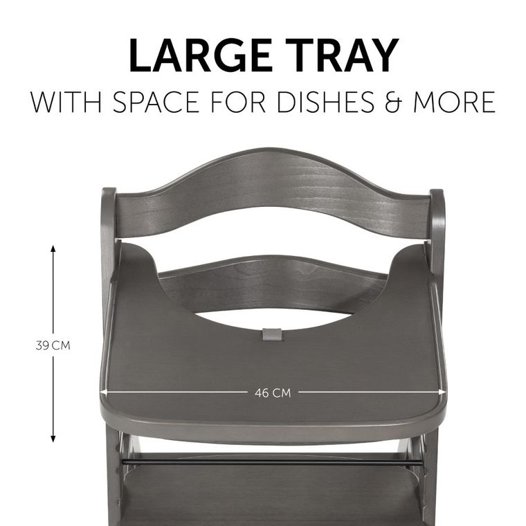 Hauck, Alpha, tacka drewniana, Charcoal