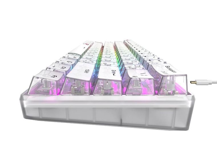 Havit, klawiatura gamingowa, biel transparentna, KB903L