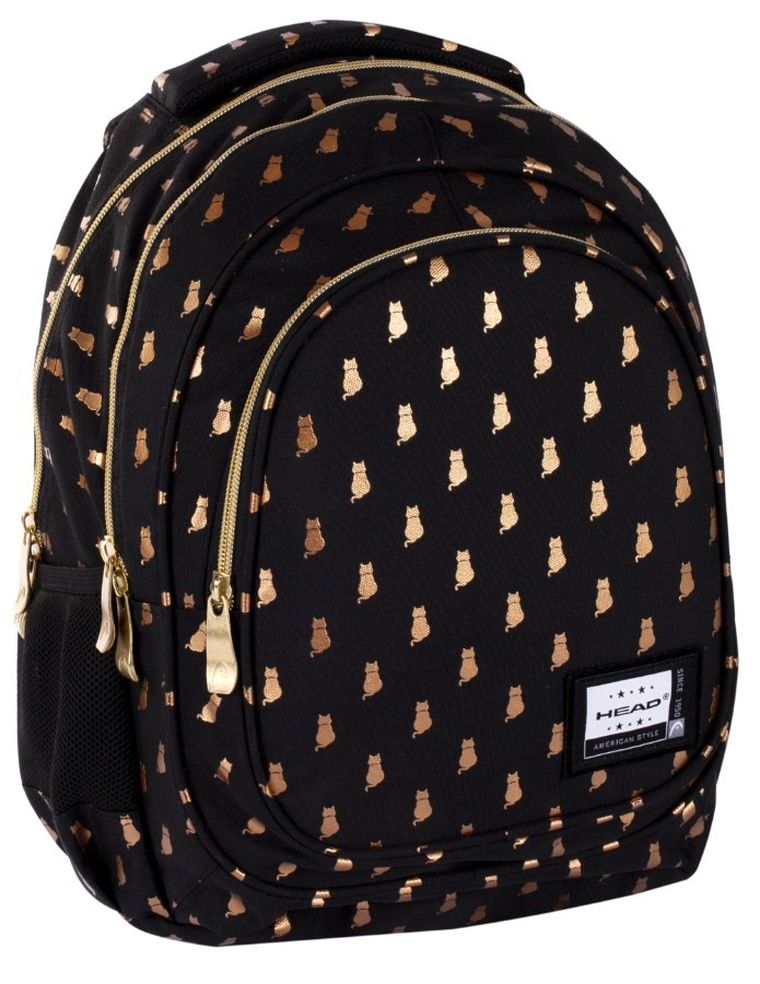 Head, Golden Effect, plecak szkolny, 3-komorowy, Golden Kitty