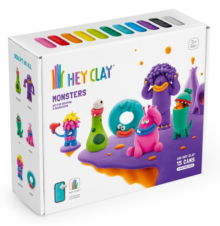 Hey Clay, Potwory, masa plastyczna, 15 szt.