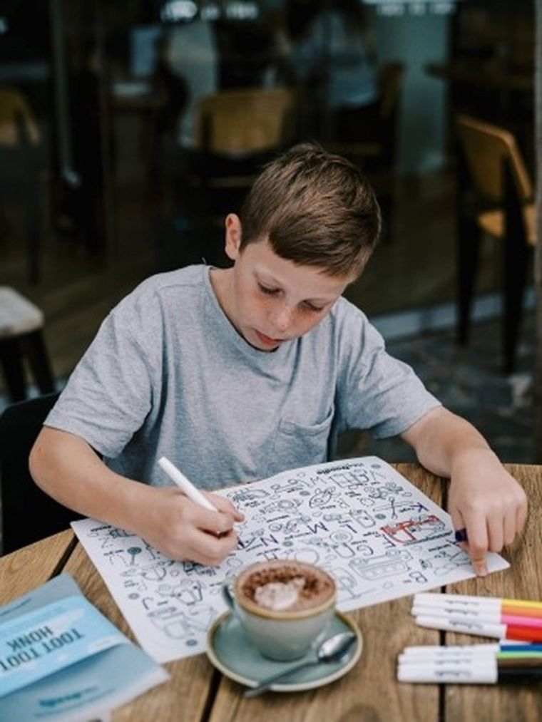 Hey Doodle, mata silikonowa do kolorowania A3, alfabet, pojazdy