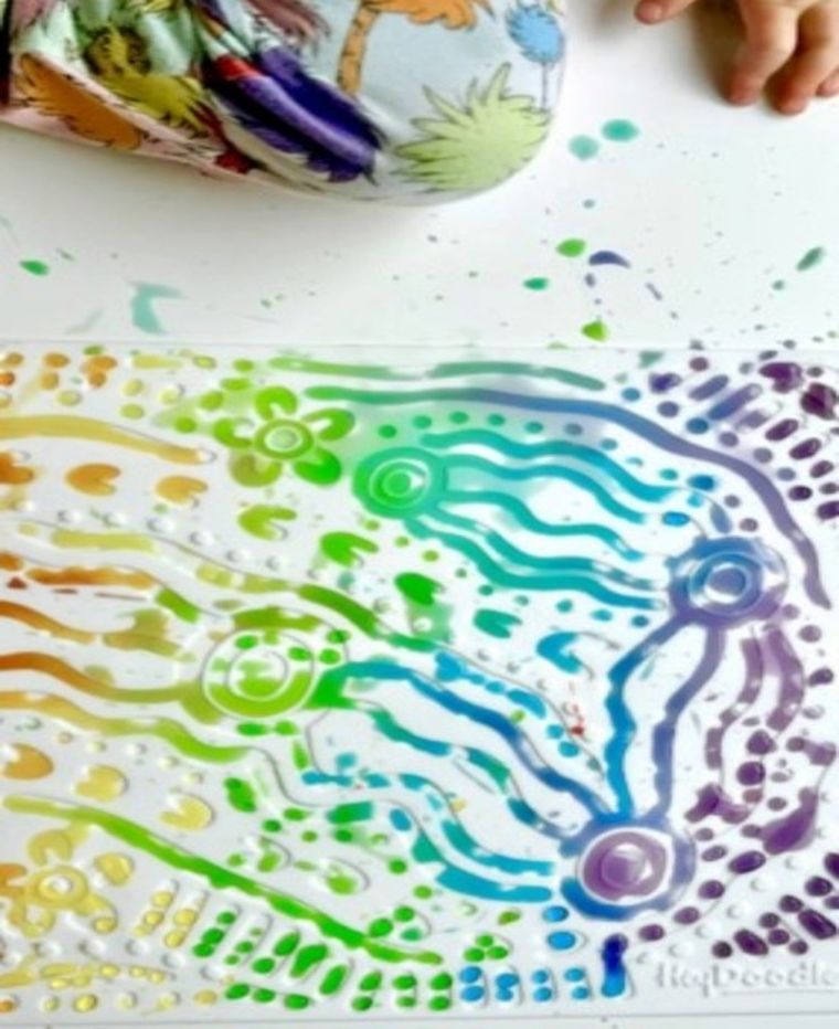 Hey Doodle, sensoryczna mata silikonowa do kolorowania 3D, szept wody