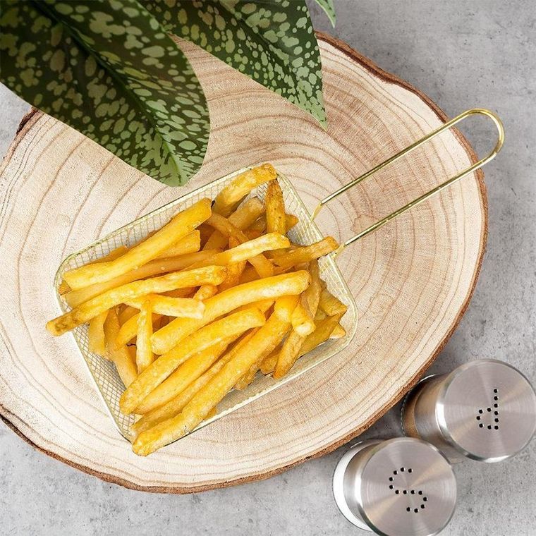 Hit, koszyk do serwowania smażenia frytek przekąsek, stalowy, złoty