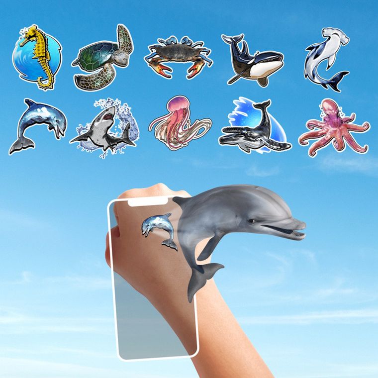 HoloToyz, tatuaże AR z dźwiękiem, Sea Creatures