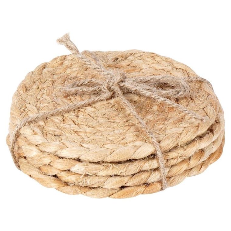 Home Styling Collection, podstawki pod kubek, naturalne, 10 cm, 4 szt.