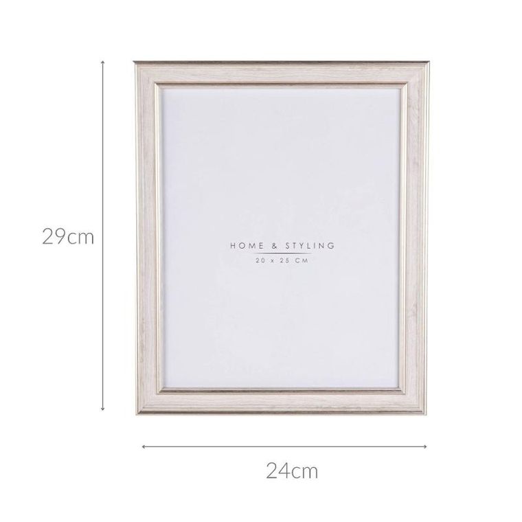 Home Styling Collection, ramka na zdjęcie, imitacja bielonego drewna, 24-29 cm