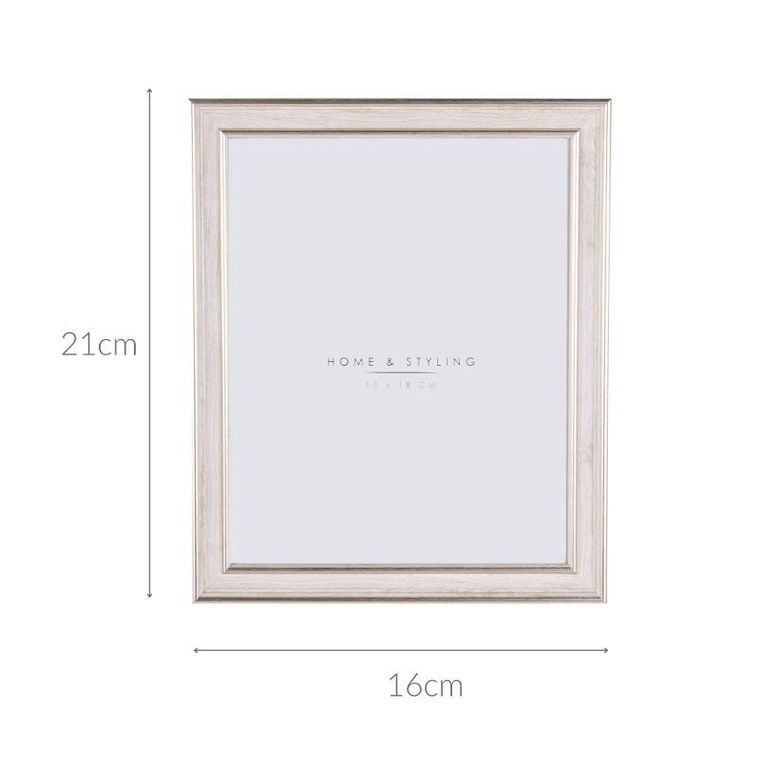 Home Styling Collection, ramka na zdjęcie, imitacja bielonego drewna,16-21 cm