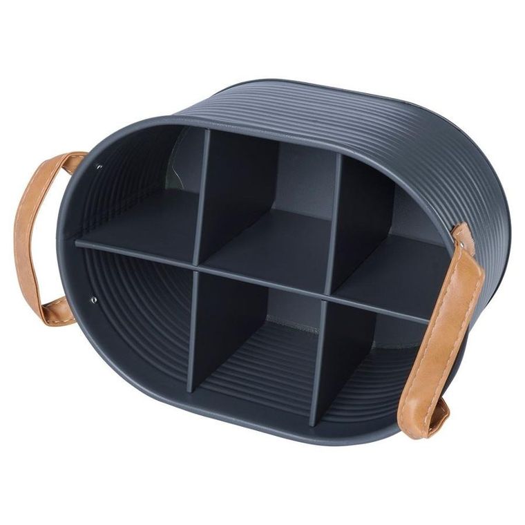 Home Styling Collection, skrzynka na butelki, metalowa, szara