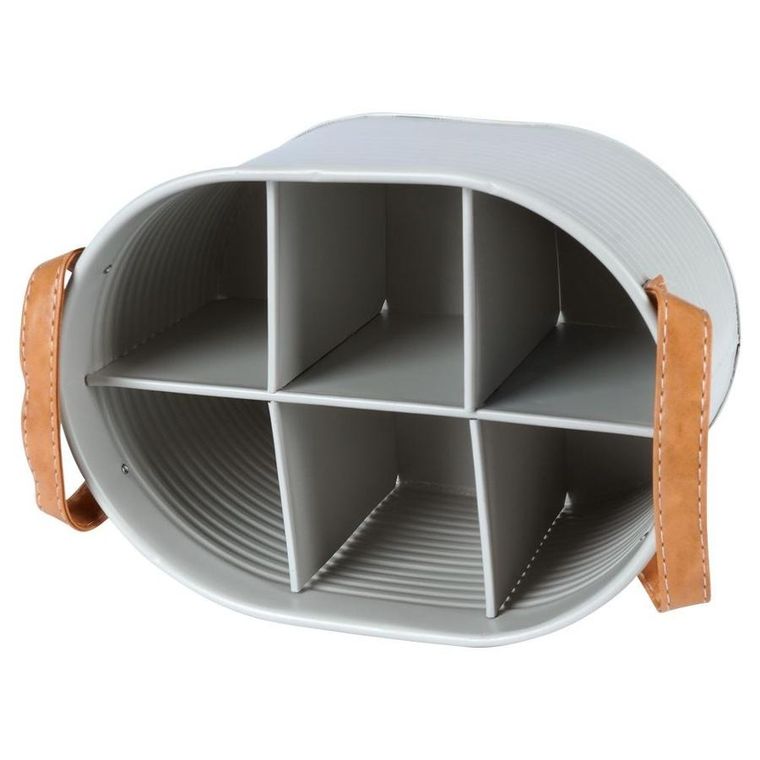 Home Styling Collection, skrzynka na butelki, metalowa, szara