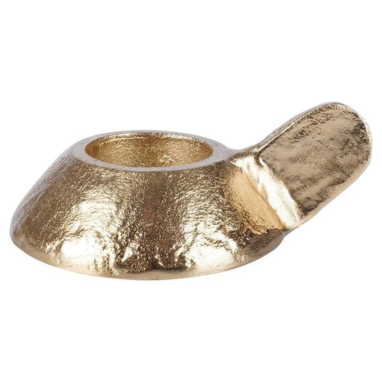 Home Styling Collection, świecznik aluminiowy, złoty, 12-9-5 cm
