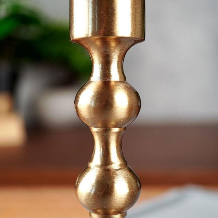 Home Styling Collection, świecznik na długą świeczkę, aluminiowy złoty, 16.5 cm