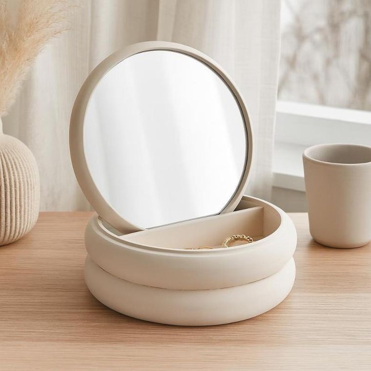 Home Styling Collection, szkatułka na biżuterię z lusterkiem, 17,5-17,5-9 cm