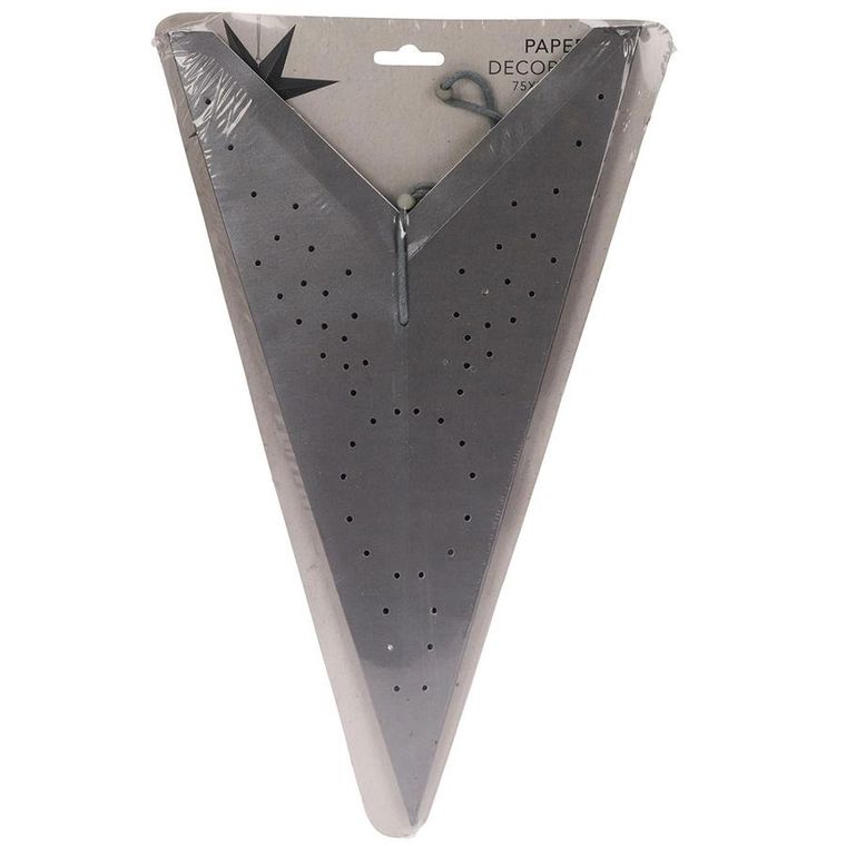 Home Styling Decoration, gwiazda dekoracyjna, papierowa, ażurowa, szara, 75 cm