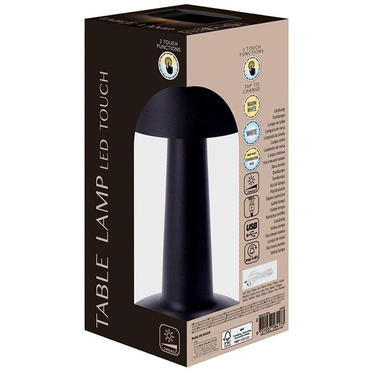 Home Styling Decoration, lampka stołowa, 21 LED, czarna, 21 cm