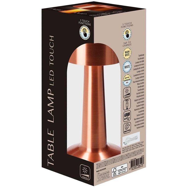 Home Styling Decoration, lampka stołowa, 21 LED, miedziana, 21 cm