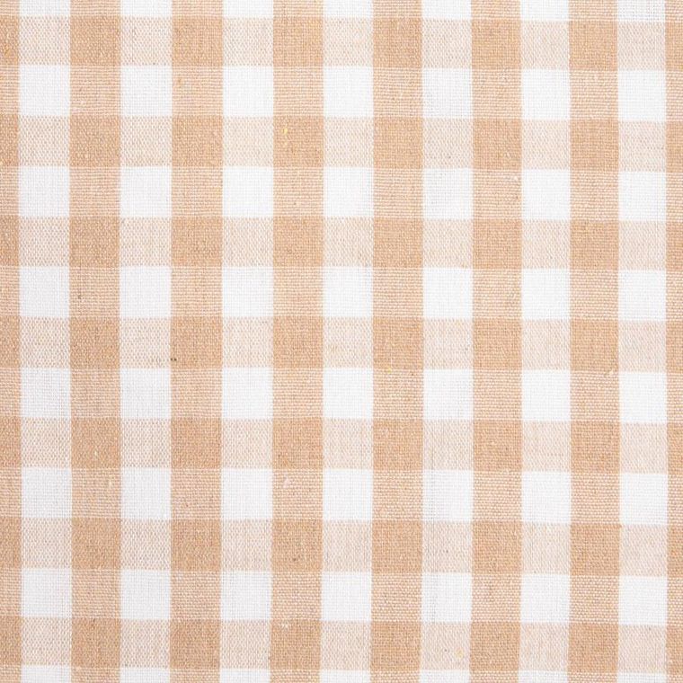 Homla, Abril, poszewka, beżowa w kratkę z ozdobnym haftem, 45-45 cm