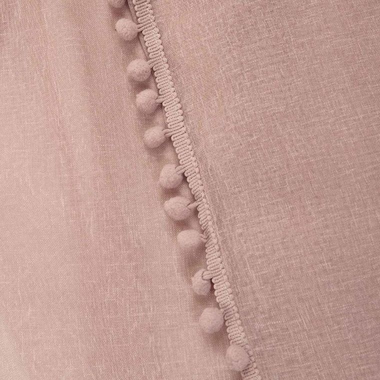 Homla, Adi, firanka, brudny róż z pomponikami, 140-250 cm