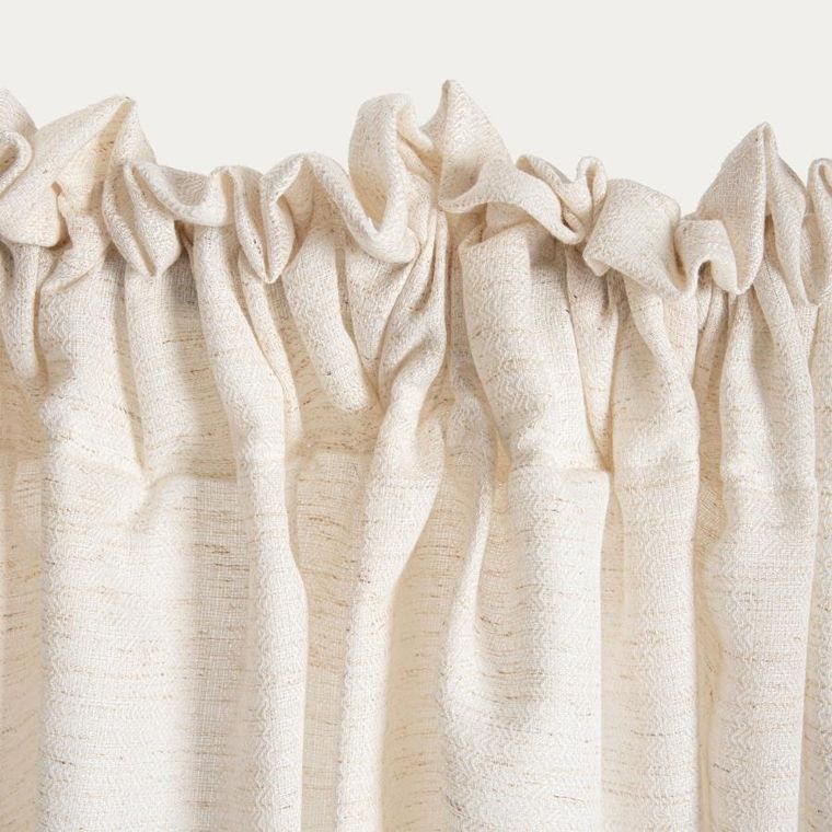 Homla, Almira, zasłona, beżowa z materiału z efektem lnu, 140-250 cm