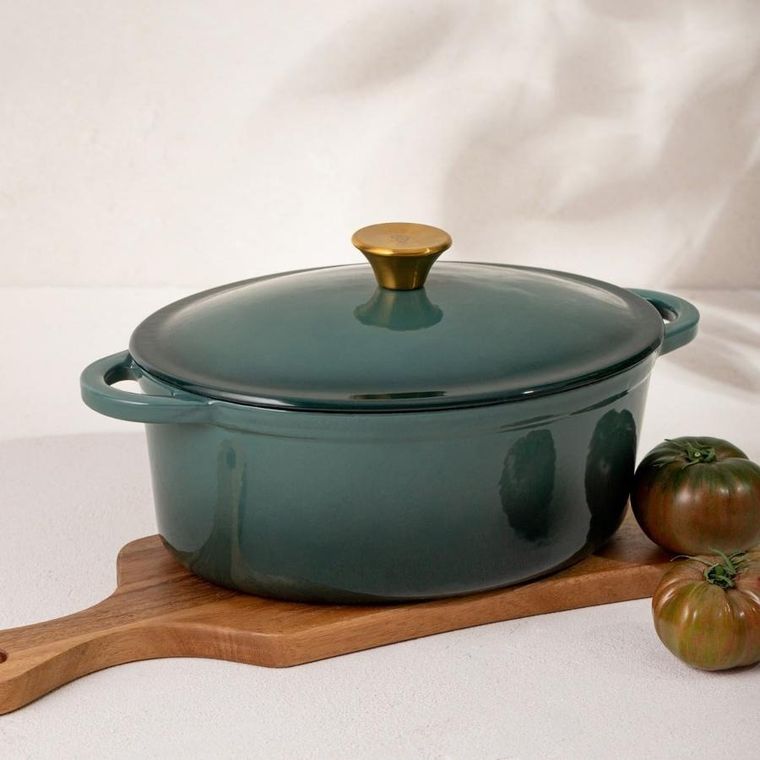 Homla, Andreas, garnek żeliwny, zielony owalny ombre, 4,5l