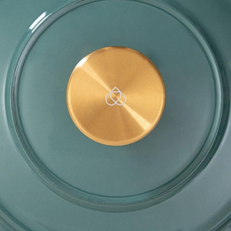 Homla, Andreas, garnek żeliwny, zielony płaski ombre, 28 cm, 2,5l