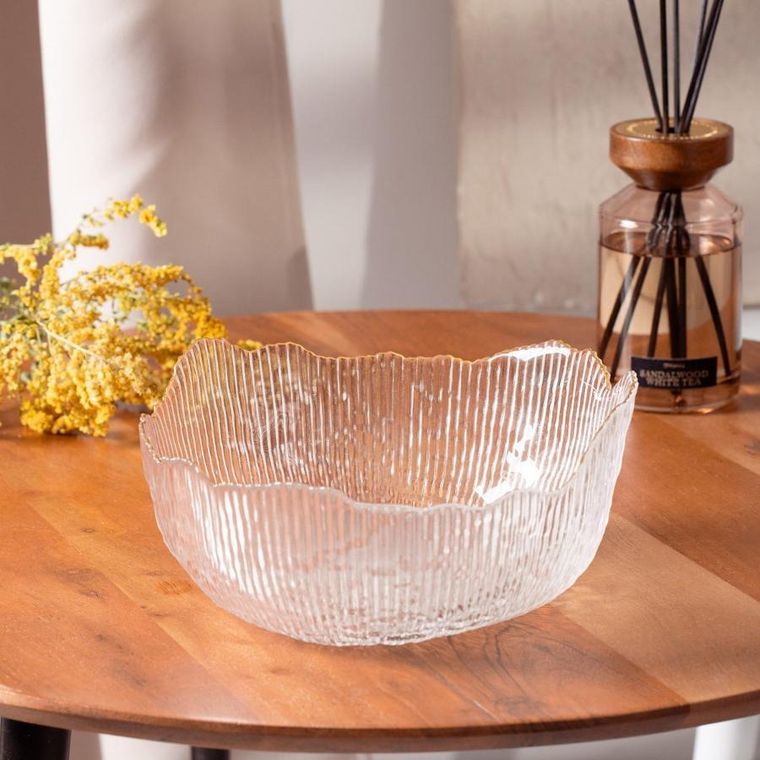 Homla, Apola, miska, ryflowana transparentna, rozmiar M, 7,5-17 cm