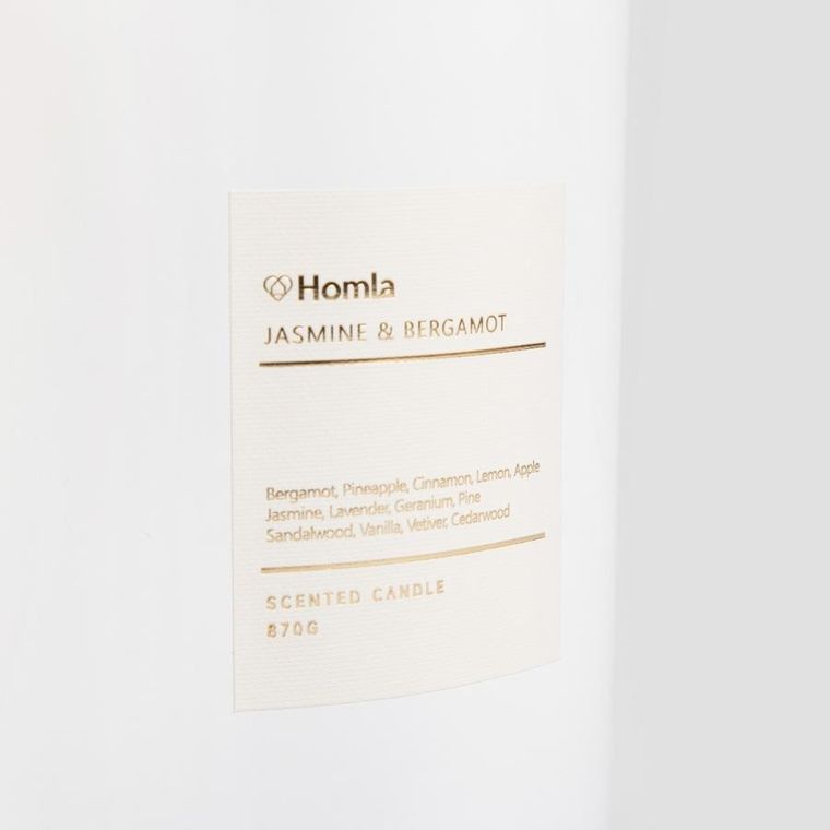 Homla, Aura, świeca zapachowa, Jasmine&Bergamot, 870g