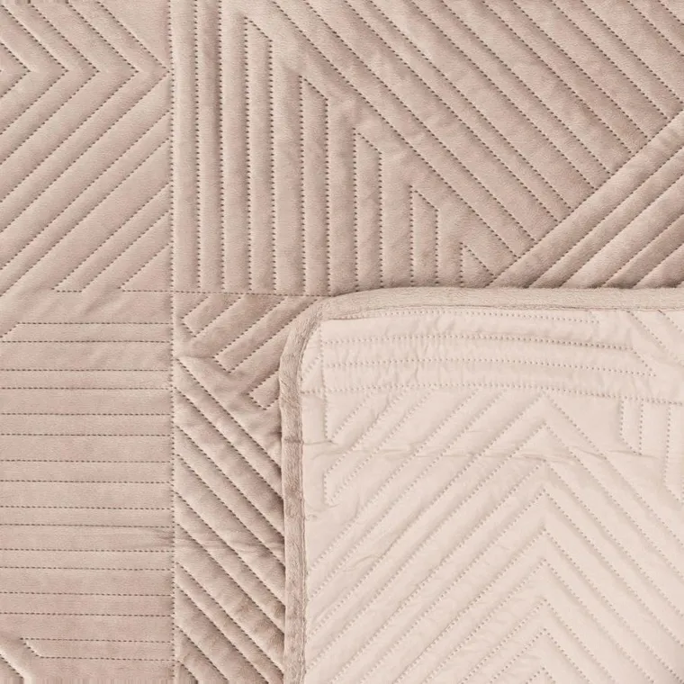 Homla, Aurum, narzuta welwetowa z pikowaniem, złota, 220-240 cm, 745577