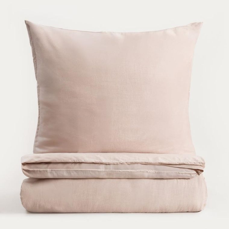 Homla, Avelia, pościel, satynowa z domieszką wiskozy beżowa, 160-200 cm