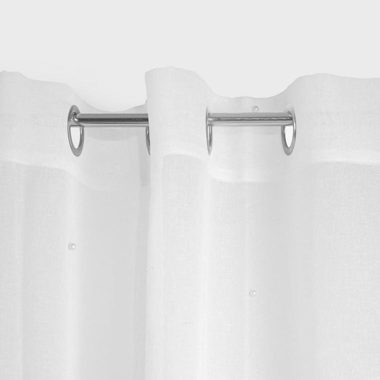 Homla, B2 Essentials Milan With Pears, Rings, firanka, biała z perłami na kołach, 140-250 cm