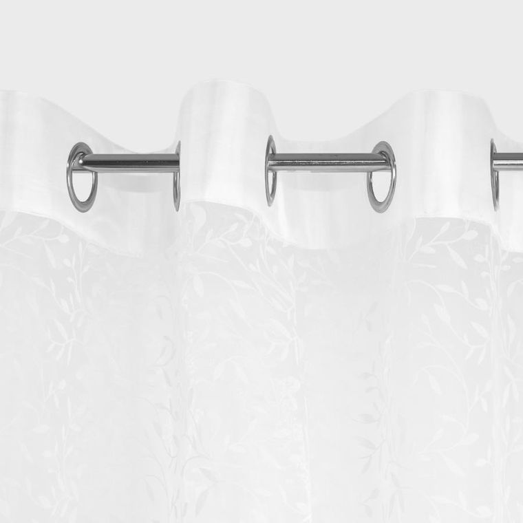 Homla, B2 Essentials Voal With Flock, Rings, firanka, biała woal z nadrukiem, 140-250 cm