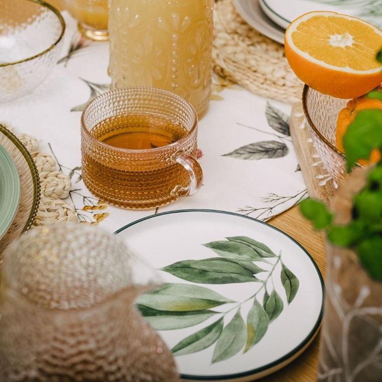 Homla, Blyde, talerz, z liściem kauczukowca, 20 cm