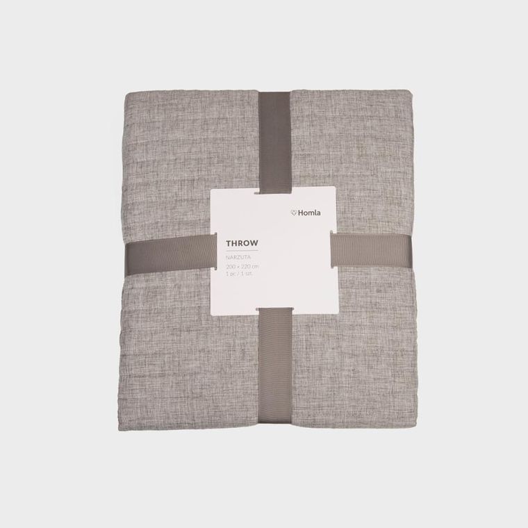 Homla, Bristles, narzuta w pikowane pasy, szara, 200-220 cm